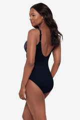 Oceanus One Piece Swimsuit in Light Show Black/Multi | Miraclesuit