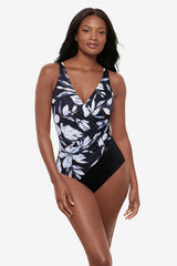 Oceanus One Piece in Fiore Di Luna Black/White | Miraclesuit