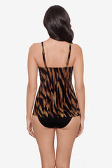 Marina Tankini Top in Raya De Safari Black/Brown | Miraclesuit