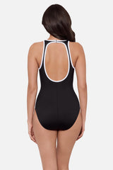 Beachcomber One Piece in Liquid Sculpt Black/White | Miraclesuit