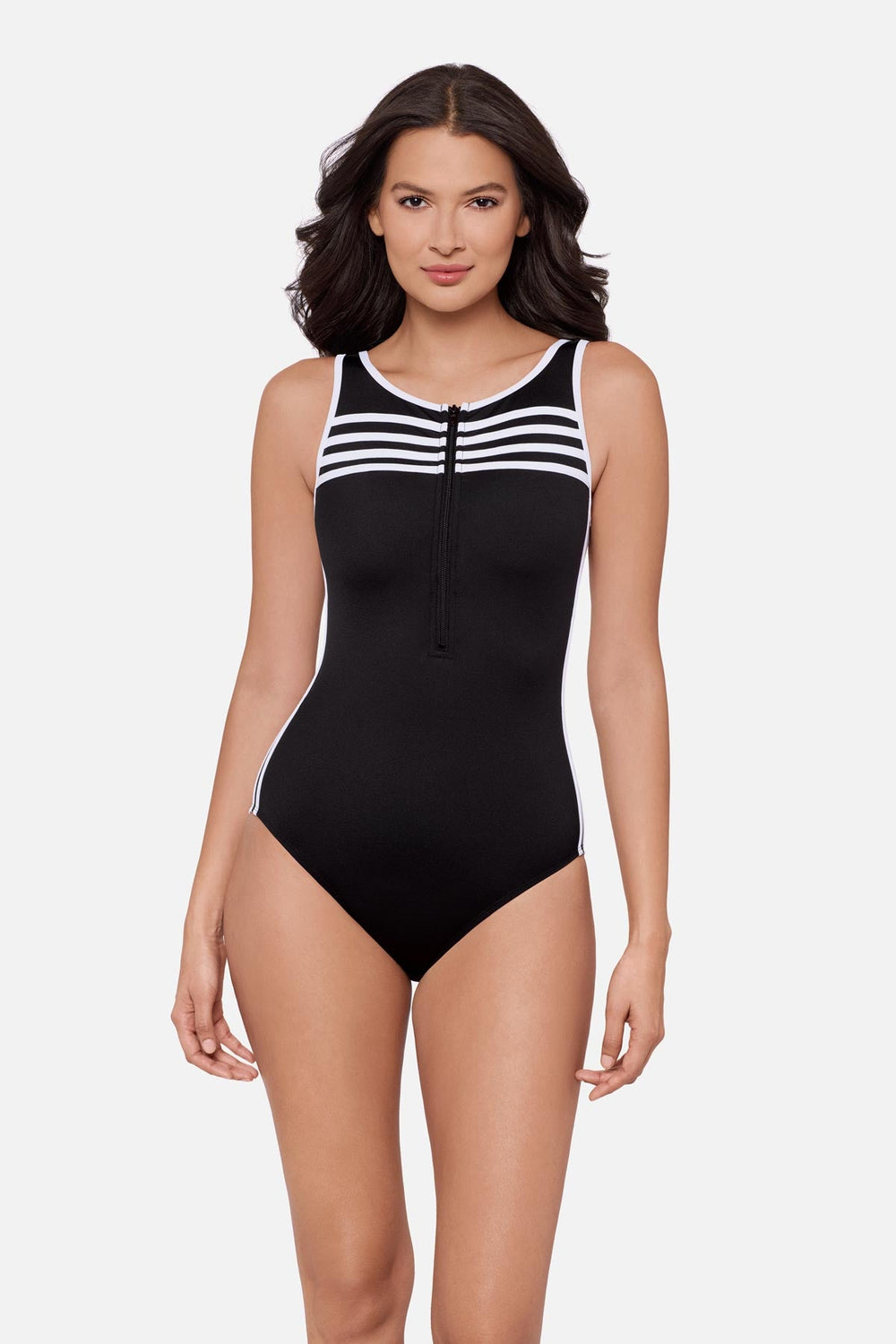 Speed One Piece in Liquid Sculpt Black/White | Miraclesuit