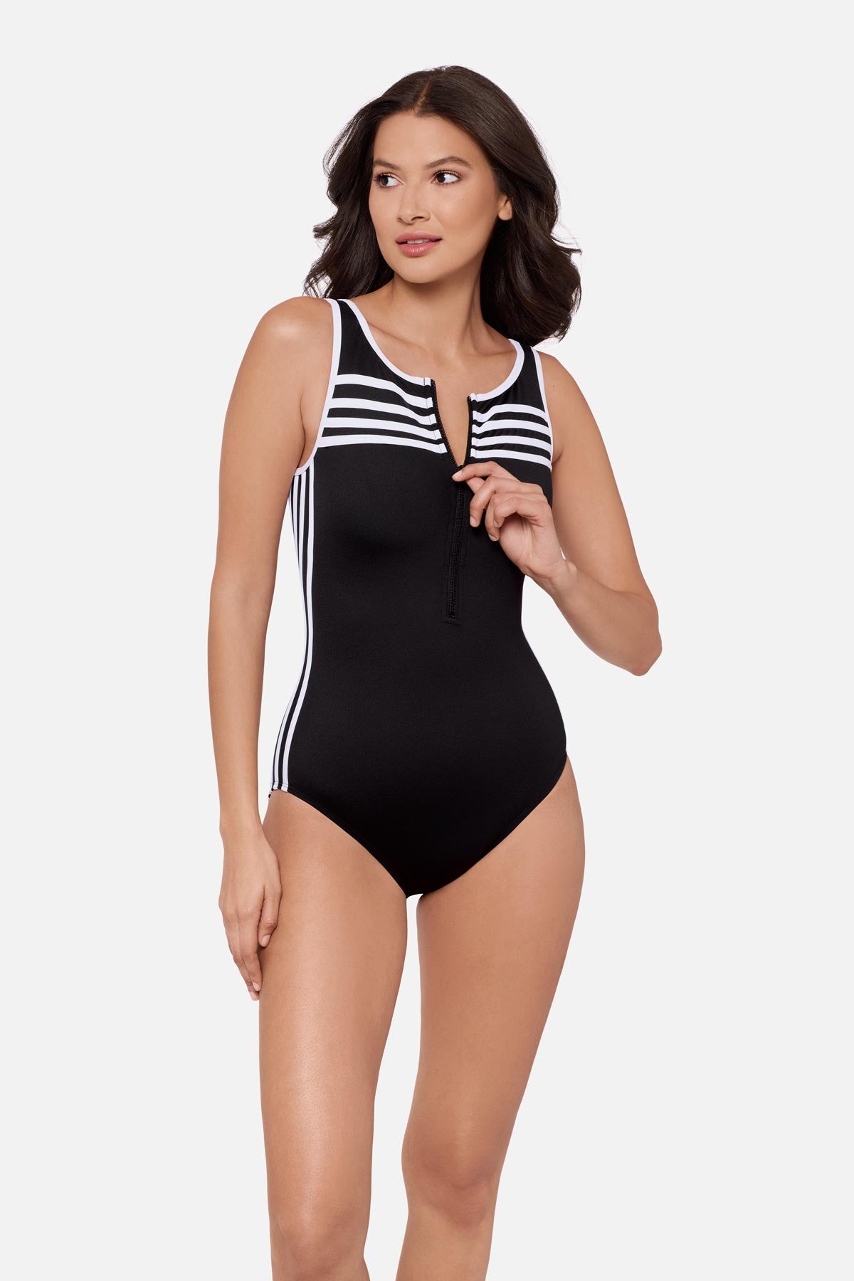 Speed One Piece in Liquid Sculpt Black/White | Miraclesuit
