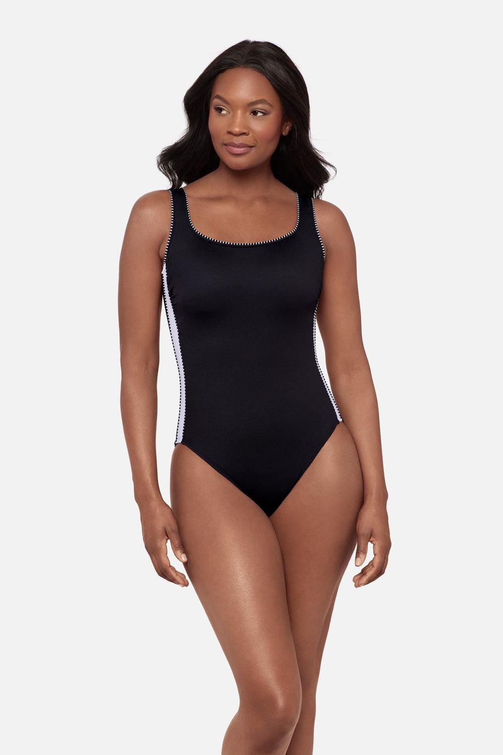 Reflex One Piece in Liquid Sculpt Black/White | Miraclesuit