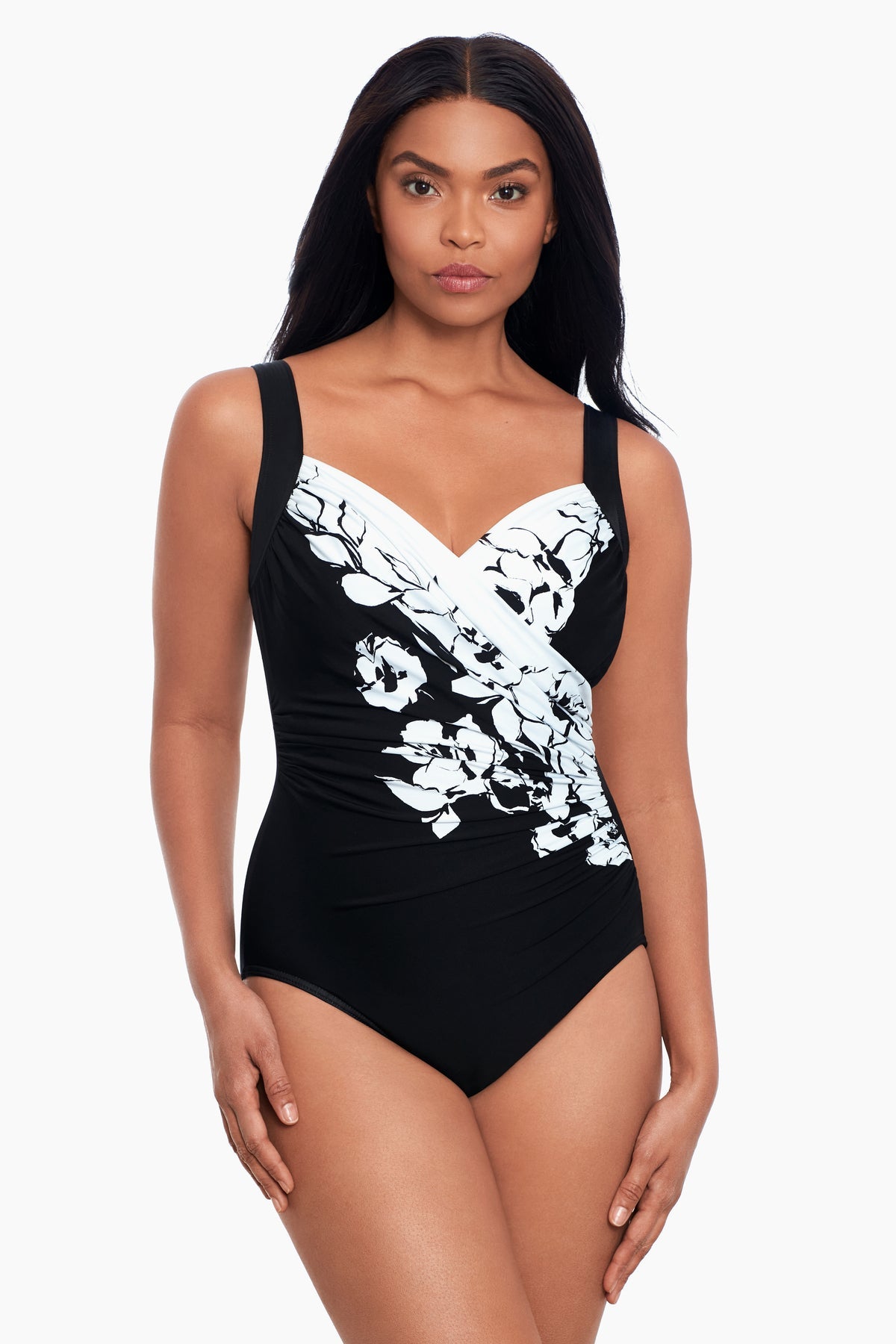 Sub Rosa Sanibel One Piece Swimsuit Black/White | Miraclesuit