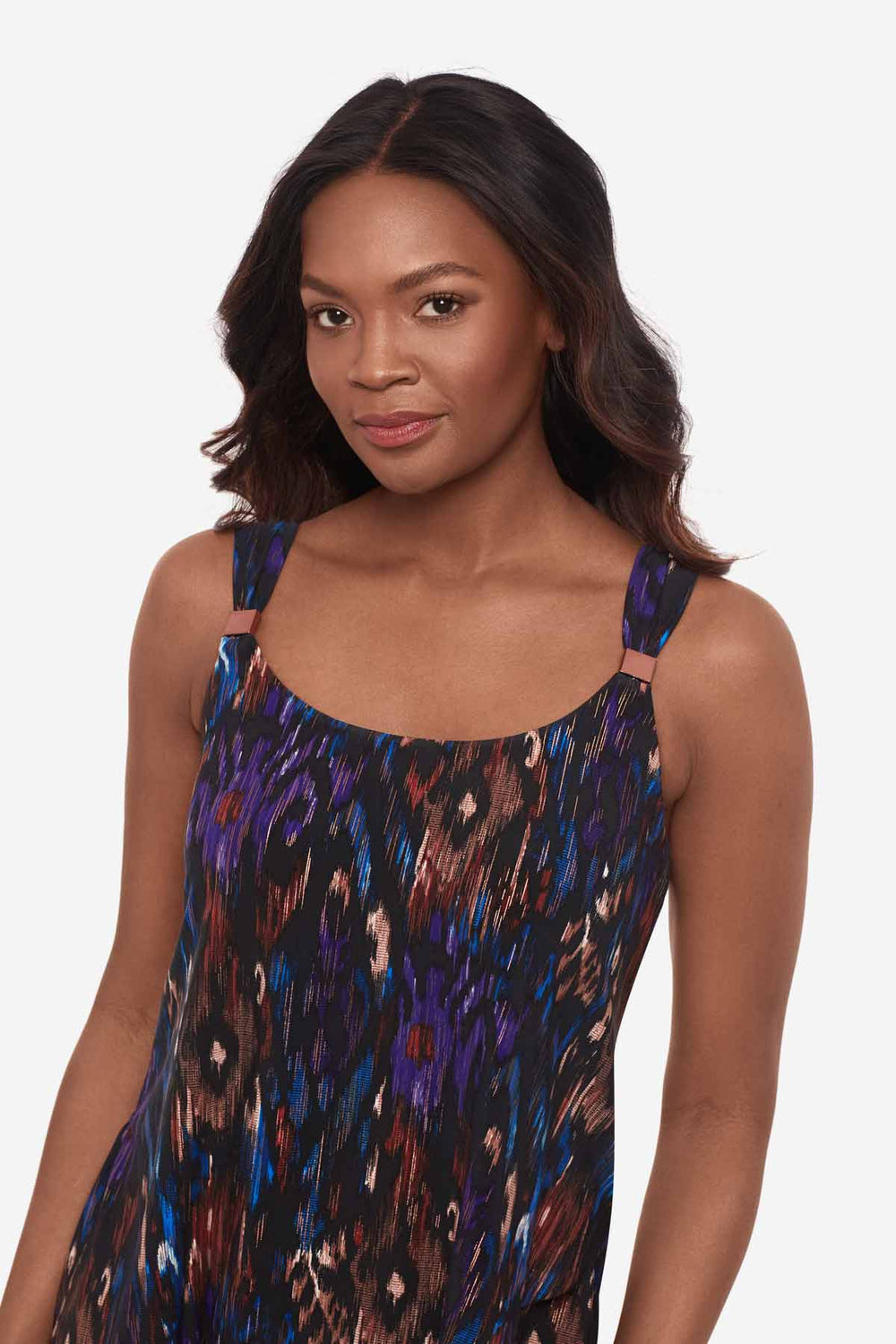 Tapiz Dazzle Tankini Top Black/Multi | Miraclesuit