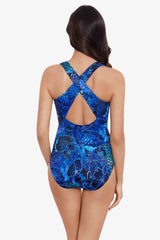 Magicsuit Jewels In The Nile Halle One Piece Swimsuit Blue/Multi | Miraclesuit