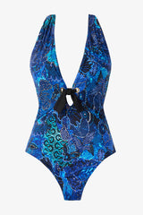 Magicsuit Jewels In The Nile Halle One Piece Swimsuit Blue/Multi | Miraclesuit