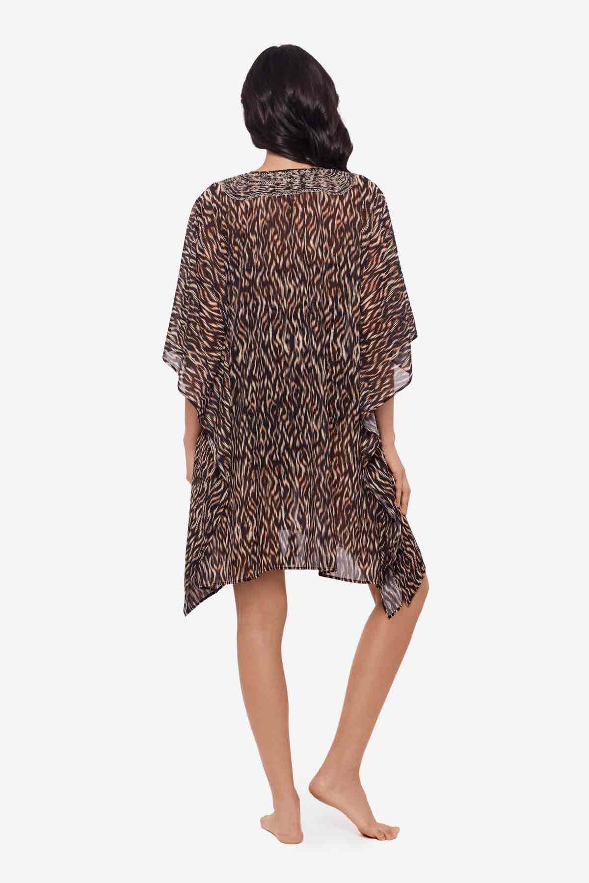 Topkapi Caftan Swim Cover Up Black/Multi | Miraclesuit