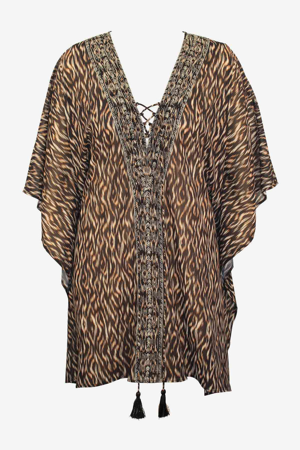 Topkapi Caftan Swim Cover Up Black/Multi | Miraclesuit