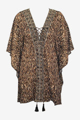 Topkapi Caftan Swim Cover Up Black/Multi | Miraclesuit