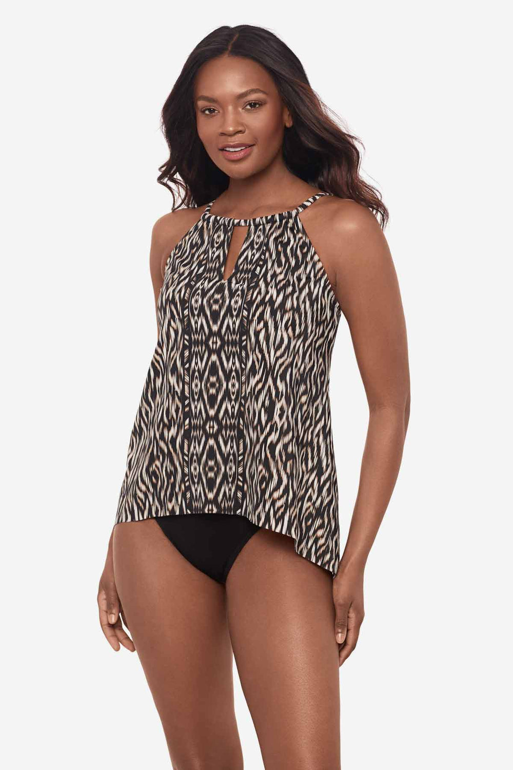Topkapi Peephole Tankini Top Black/Multi | Miraclesuit