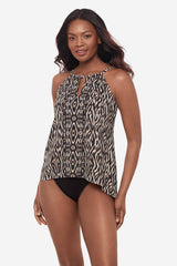 Topkapi Peephole Tankini Top Black/Multi | Miraclesuit