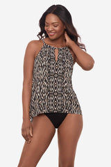 Topkapi Peephole Tankini Top Black/Multi | Miraclesuit