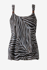 DD-Cup Dazzle Tankini Top in Zirconic Black/White | Miraclesuit