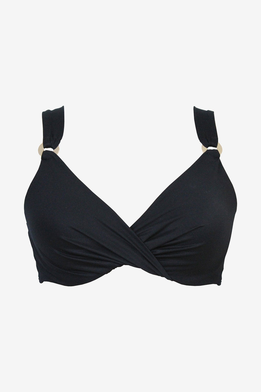 Underwire Plunge Bra Top Black | Miraclesuit