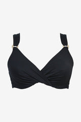 Underwire Plunge Bra Top Black | Miraclesuit