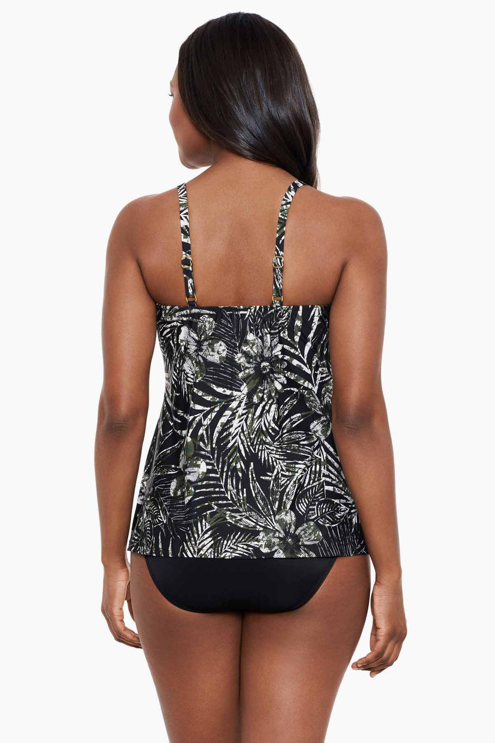 Zahara Love Knot Tankini Top DD-Cup Black/Multi | Miraclesuit