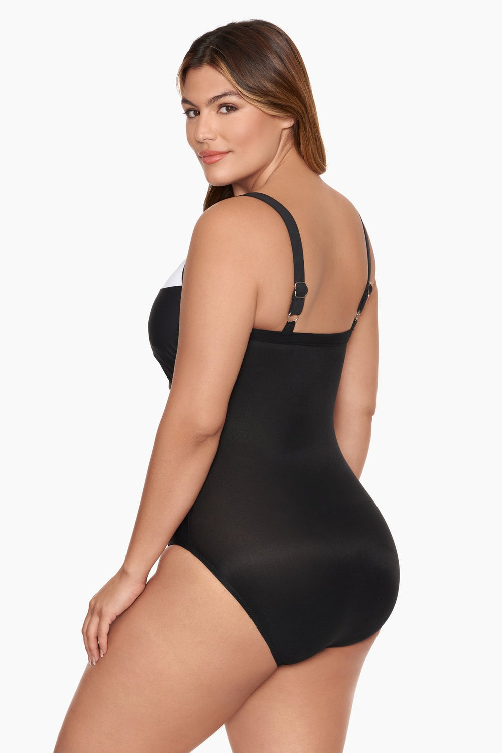 Colorblock Kara One Piece Swimsuit DD-Cup Black/White | Miraclesuit