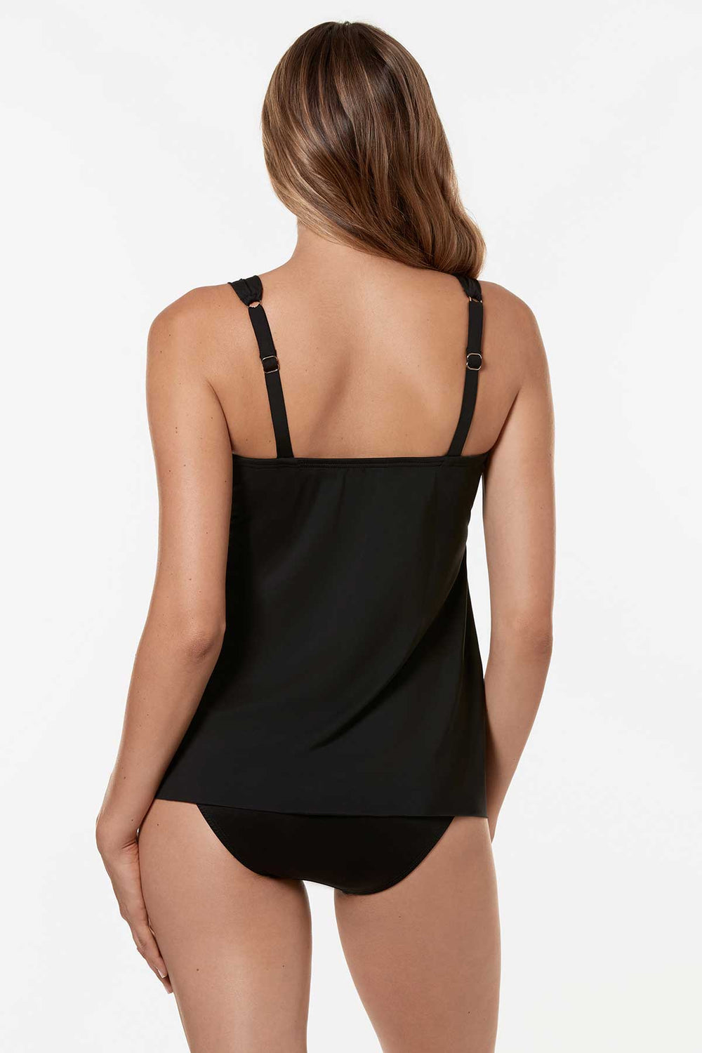 Underwire Plunge Tankini D-DDD Cup Black | Miraclesuit