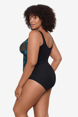 Plus Size Flor De Mare Oceanus One Piece Swimsuit Black/Multi | Miraclesuit