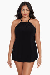 Magicsuit Plus Size Parker One Piece Swim Dress Black | Miraclesuit