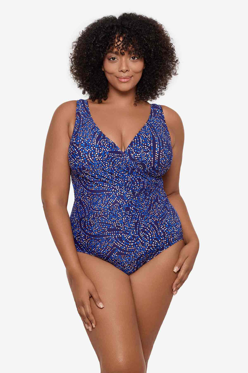 Plus Size Spotlight Oceanus One Piece Swimsuit Plum/Multi | Miraclesuit