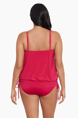 Magicsuit Women's Plus Size Swimwear Solid Susan Underwire Tummy Control One Piece Swimdress Ruby | Miraclesuit