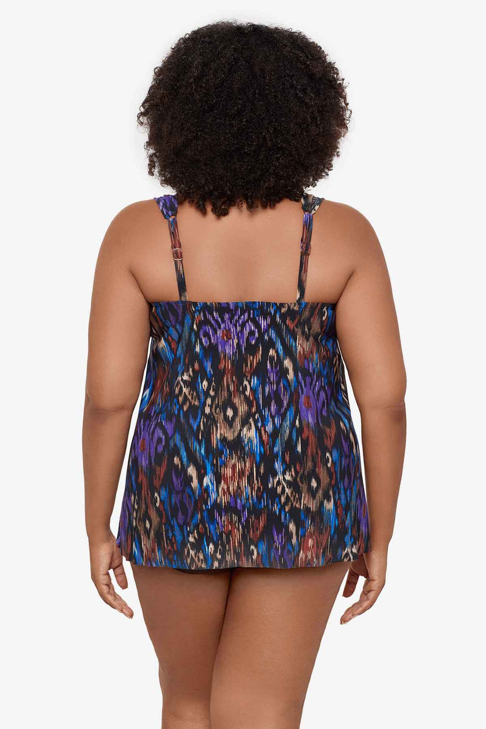 Plus Size Tapiz Dazzle Tankini Top Black/Multi | Miraclesuit