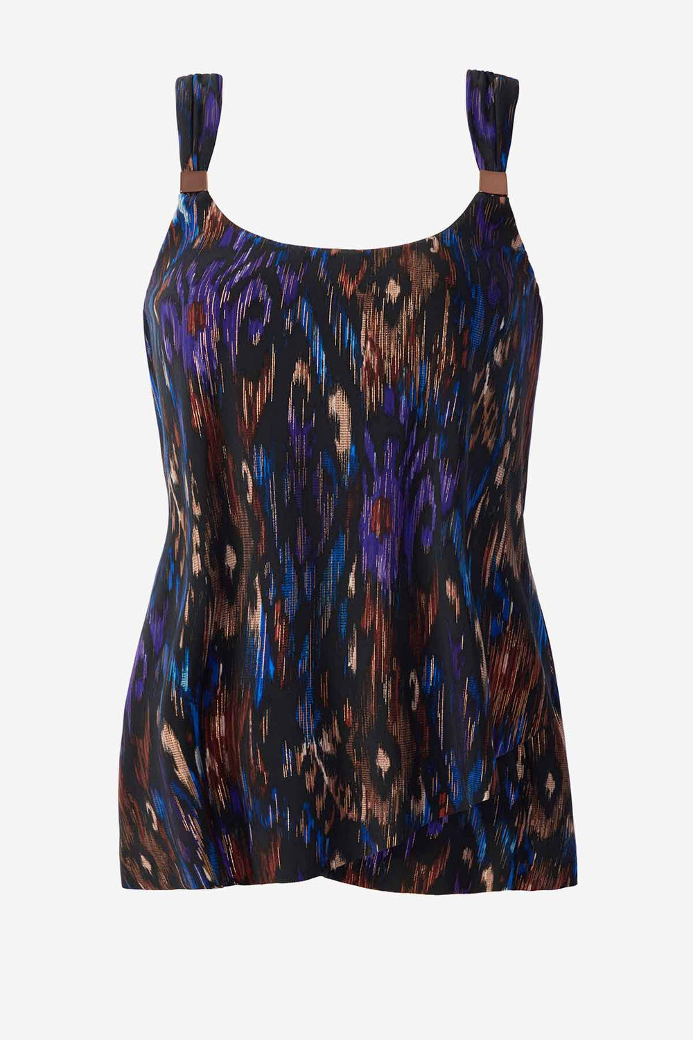 Plus Size Tapiz Dazzle Tankini Top Black/Multi | Miraclesuit