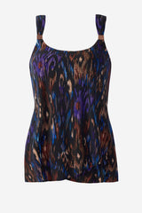 Plus Size Tapiz Dazzle Tankini Top Black/Multi | Miraclesuit