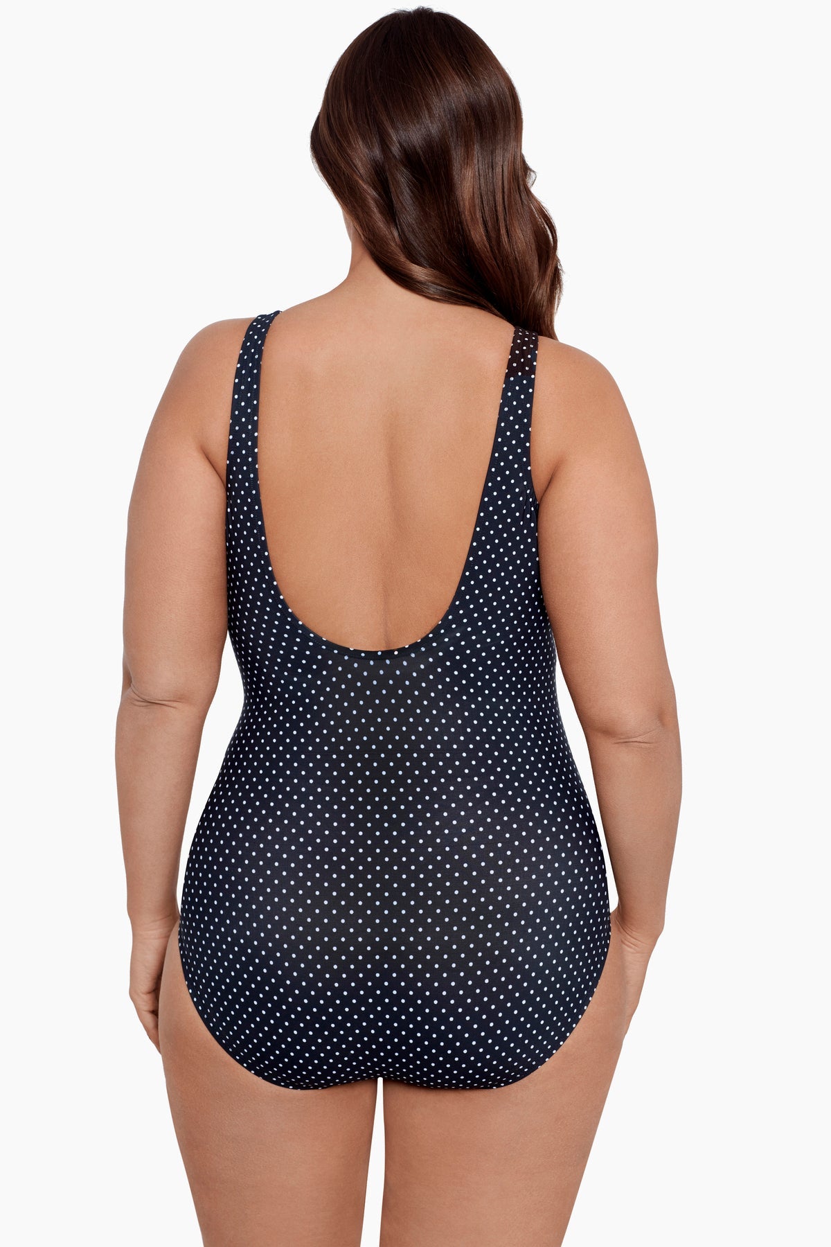 Plus Size Pin Point Oceanus One Piece Black/White | Miraclesuit
