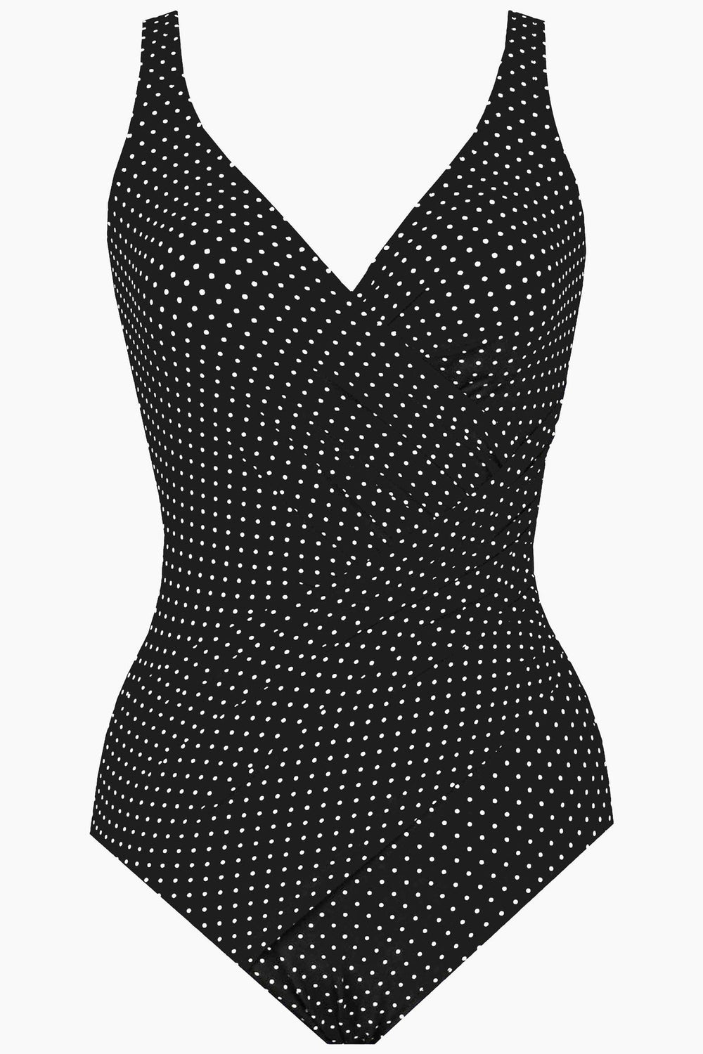 Plus Size Pin Point Oceanus One Piece Black/White | Miraclesuit