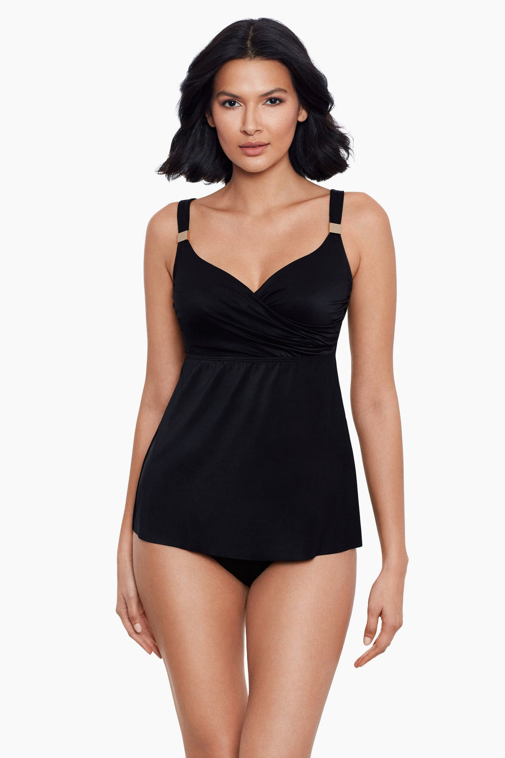 Surplice Underwire Tankini D-DDD Cups Midnight | Miraclesuit