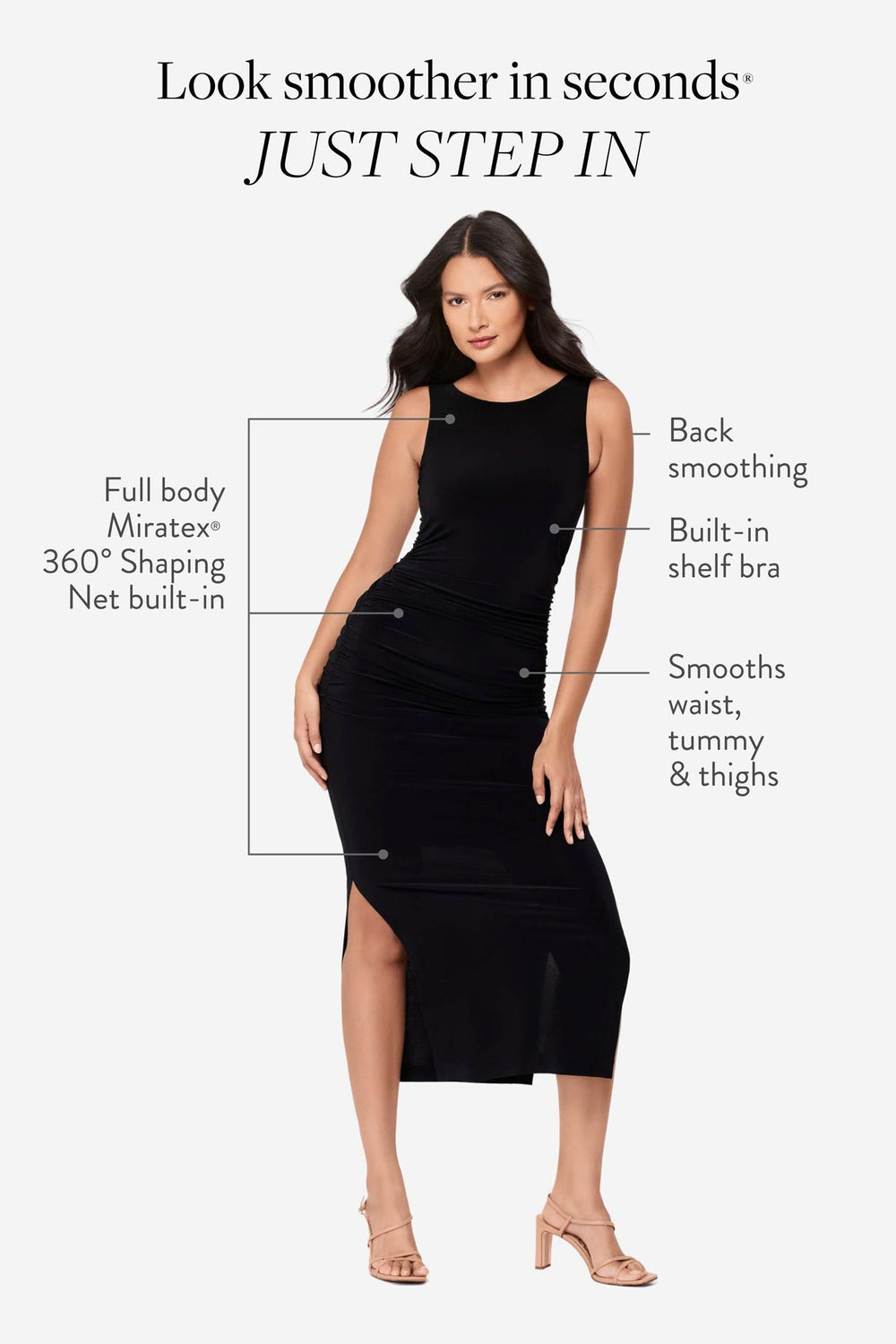 Body by Roxi Shaping Dress in Black Black | Miraclesuit