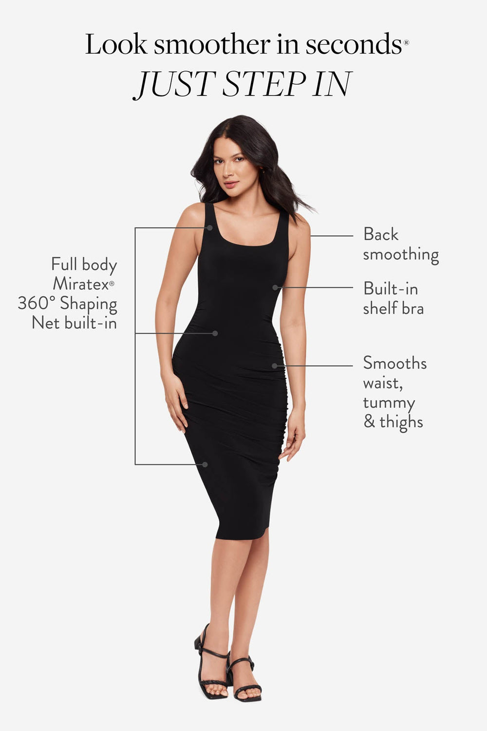 Body by Suki Shaping Dress in Black Black | Miraclesuit