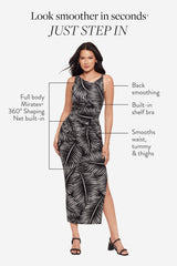 Body by Maxi Shaping Dress in Palmera Black/White | Miraclesuit
