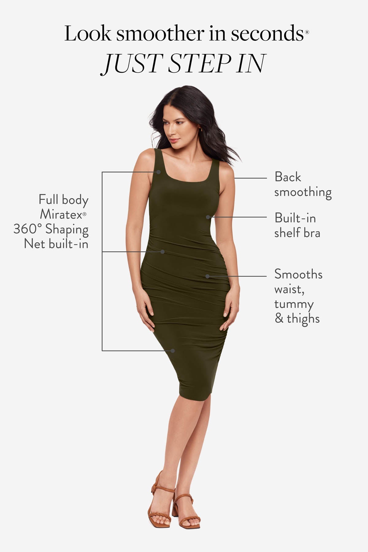 Body by Suki Shaping Dress in Nori Nori | Miraclesuit