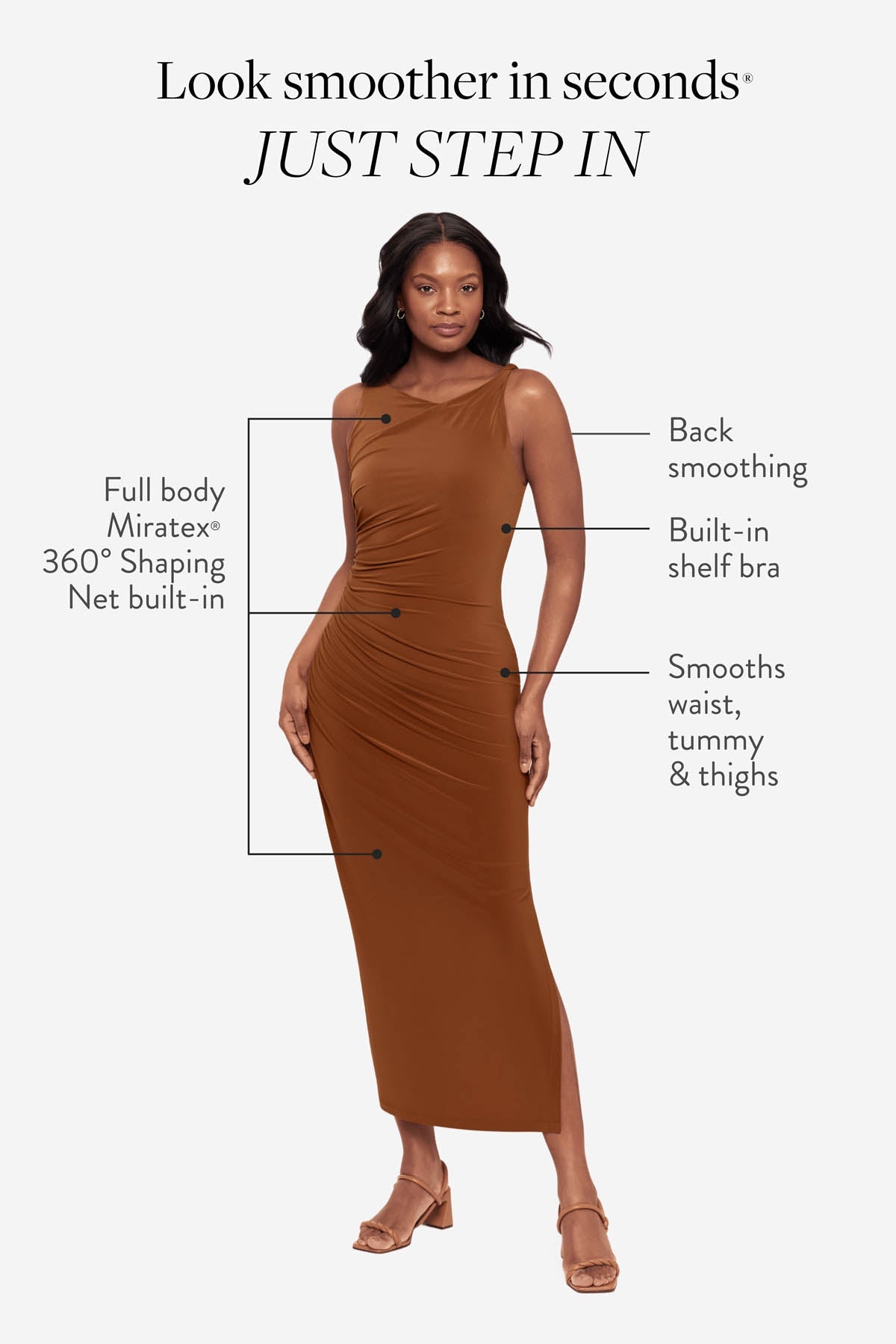 Body by Maxi Shaping Dress in Bronze Bronze | Miraclesuit