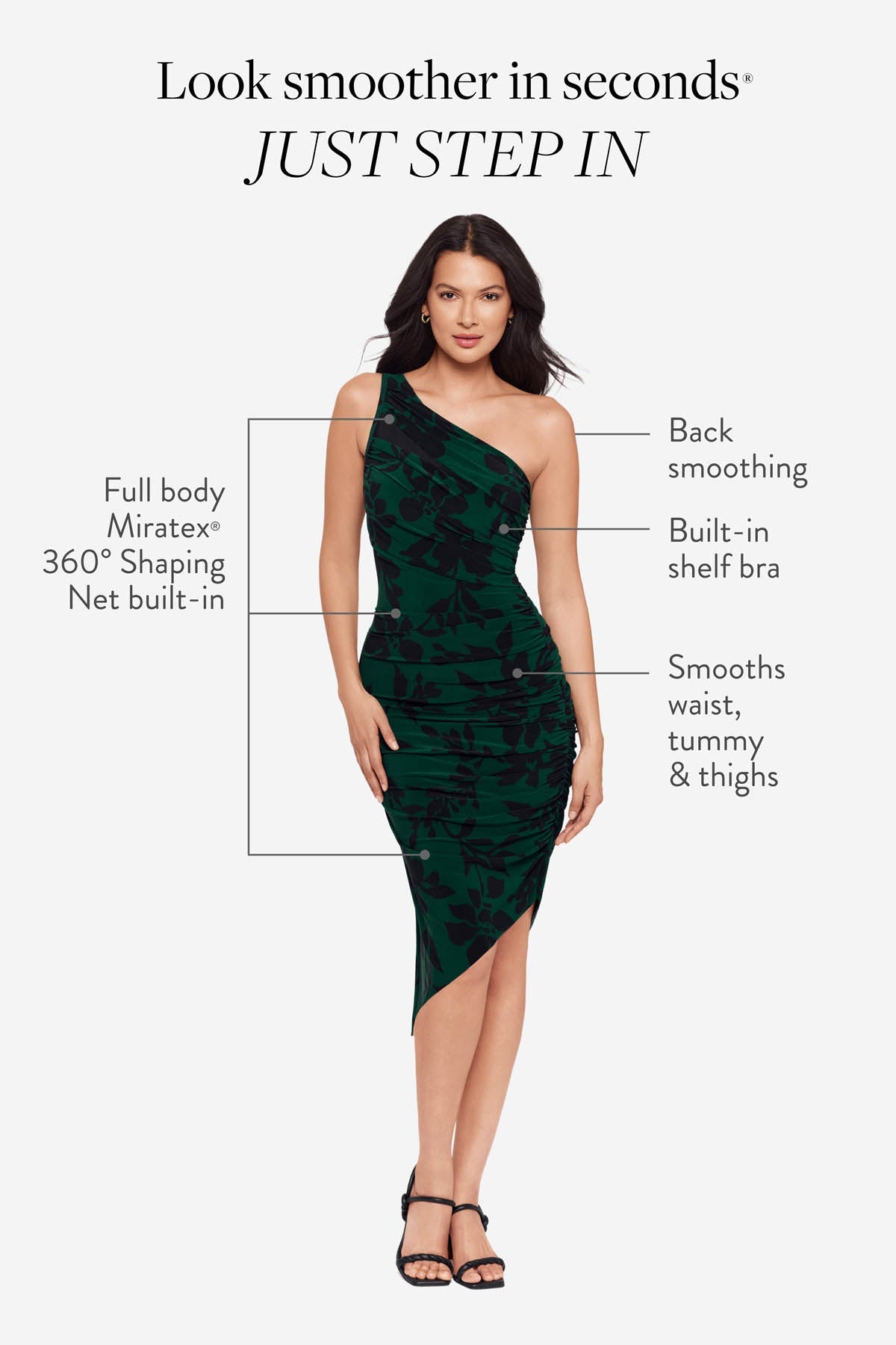 Body by Jeni Shaping Dress in Petalos Black/Multi | Miraclesuit