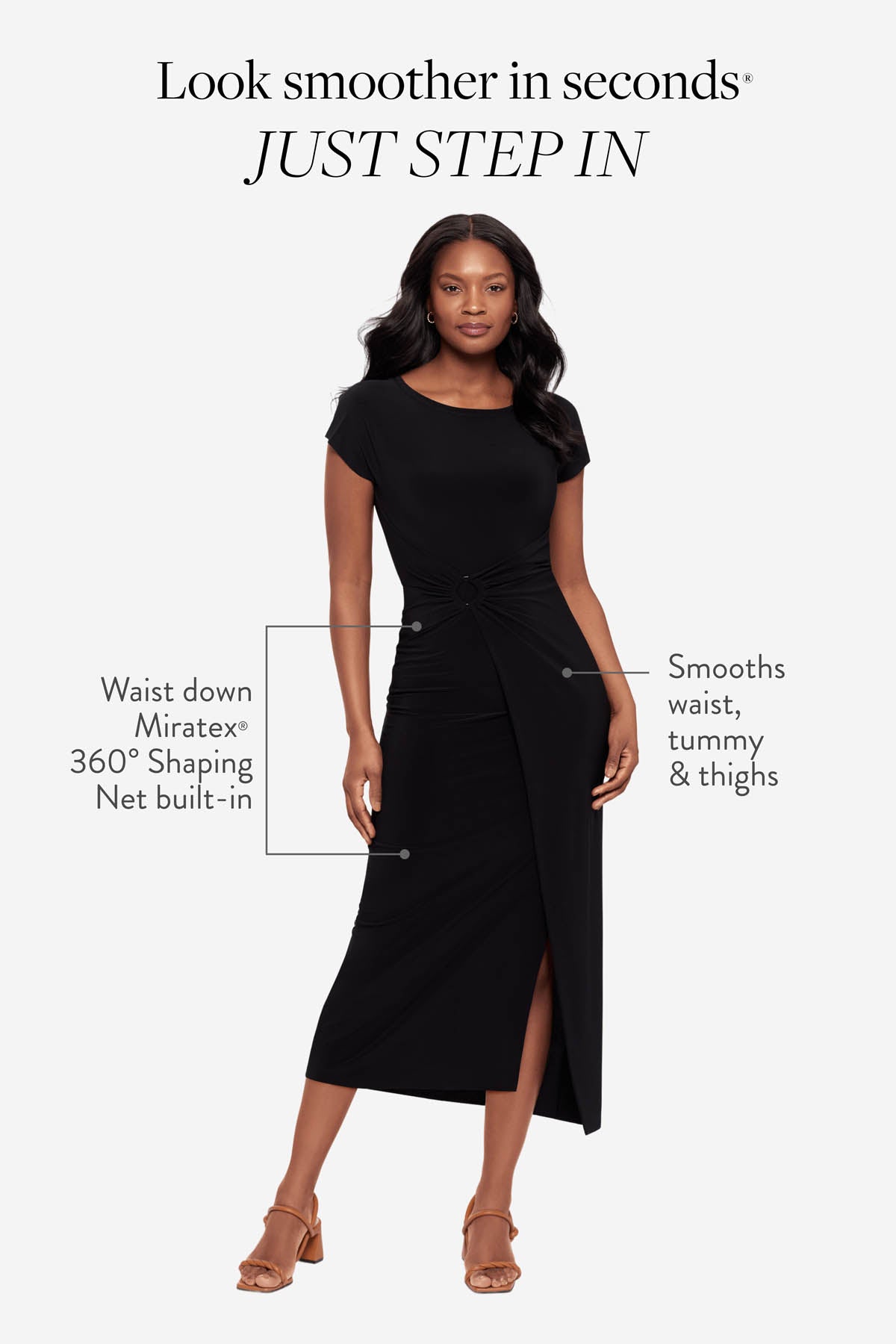 Body by Loki Wrap Front Shaping Dress in Black Black | Miraclesuit