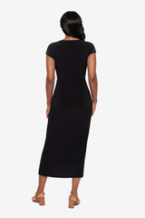 Body by Loki Wrap Front Shaping Dress in Black Black | Miraclesuit
