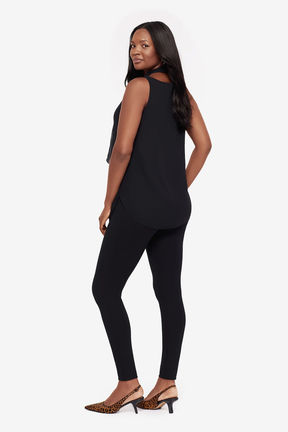 Soft Georgette Layered Tunic in Black Black | Miraclesuit