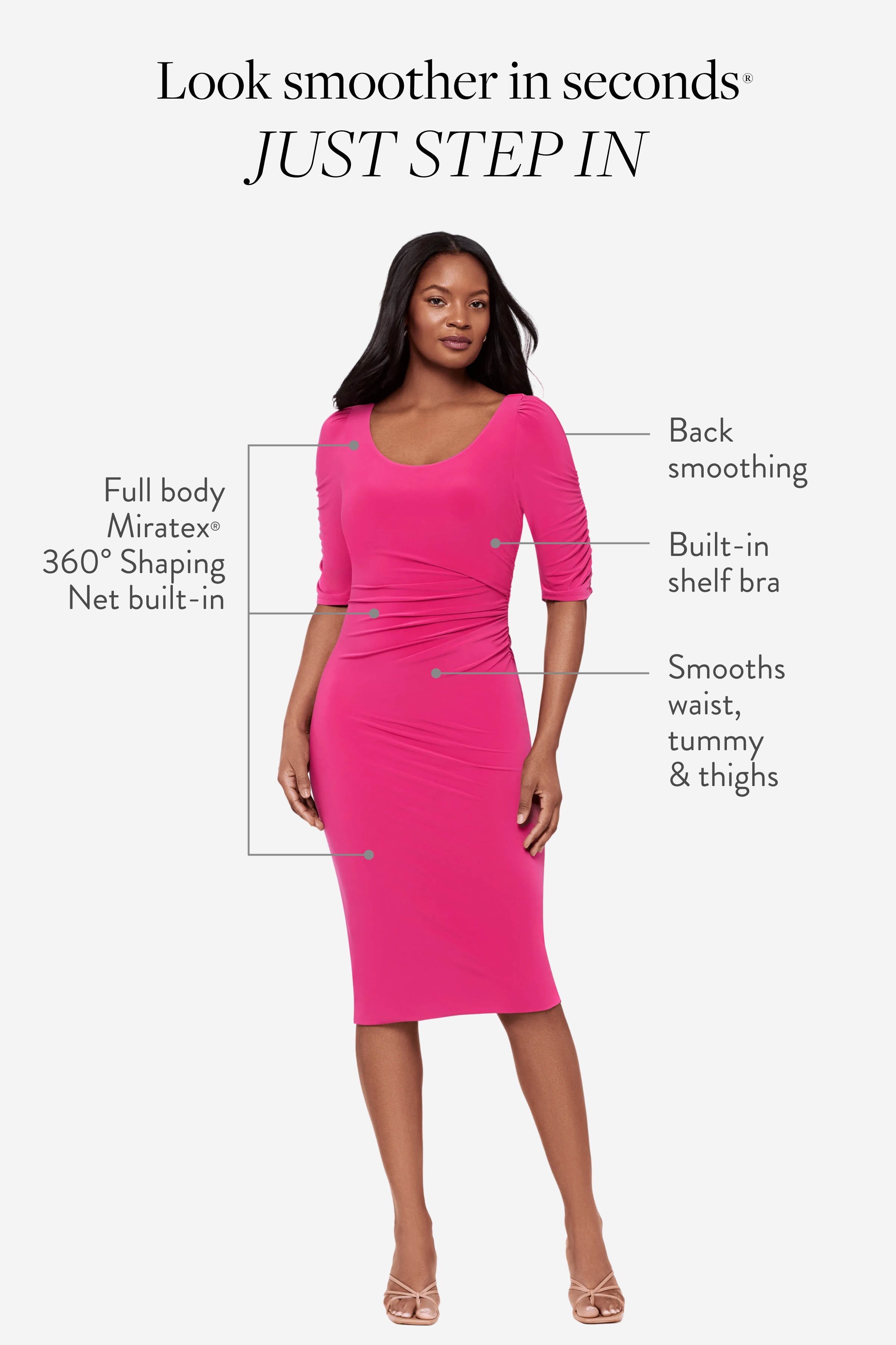 Body by Lumi Shaping Dress in Rosso Rosso | Miraclesuit