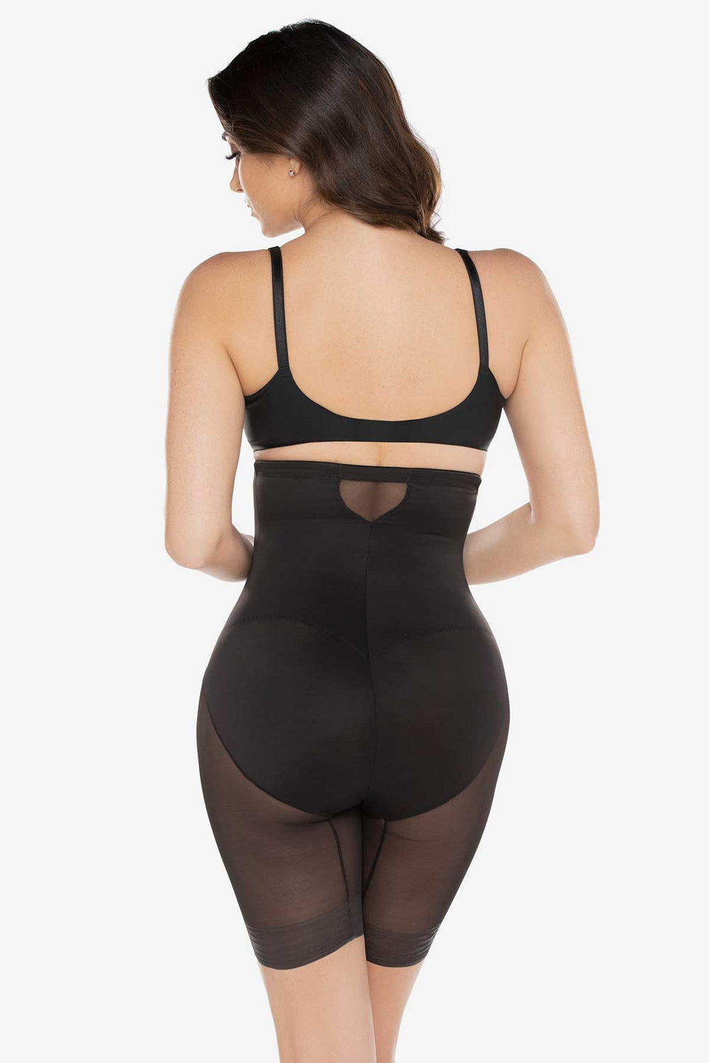 Extra Firm Sexy Sheer Shaping Hi-Waist Thigh Slimmer Black | Miraclesuit