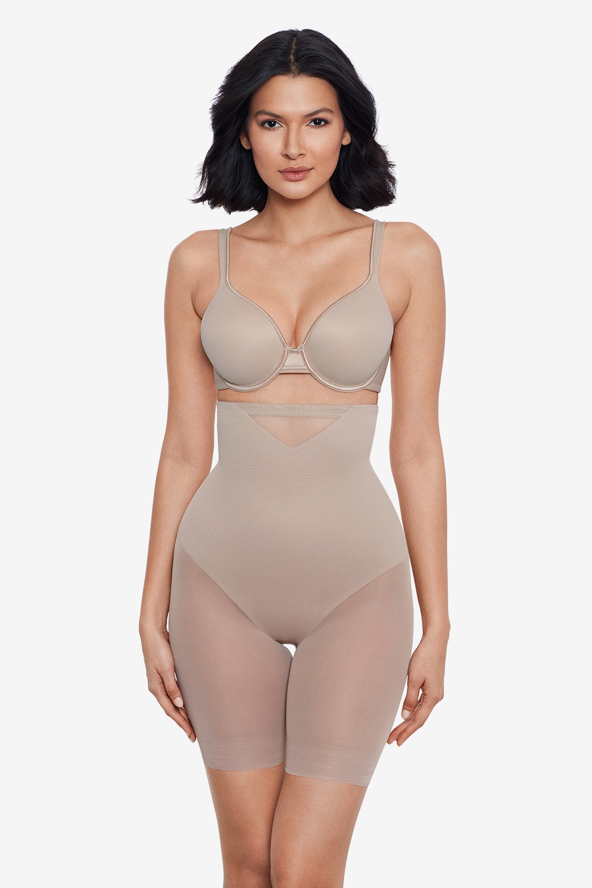 Extra Firm Sexy Sheer Shaping Hi-Waist Thigh Slimmer Black | Miraclesuit