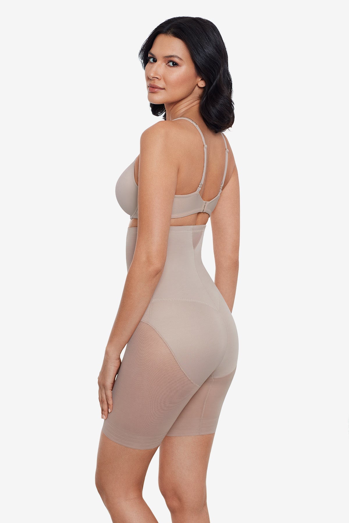 Extra Firm Sexy Sheer Shaping Hi-Waist Thigh Slimmer Black | Miraclesuit