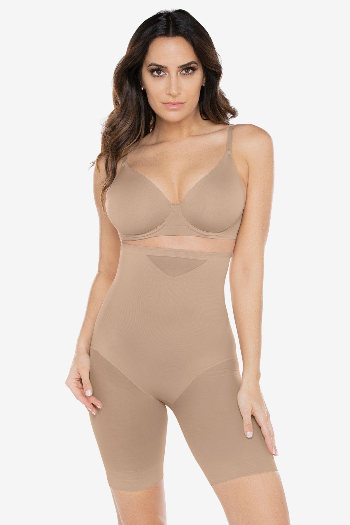 Extra Firm Sexy Sheer Shaping Hi-Waist Thigh Slimmer Black | Miraclesuit