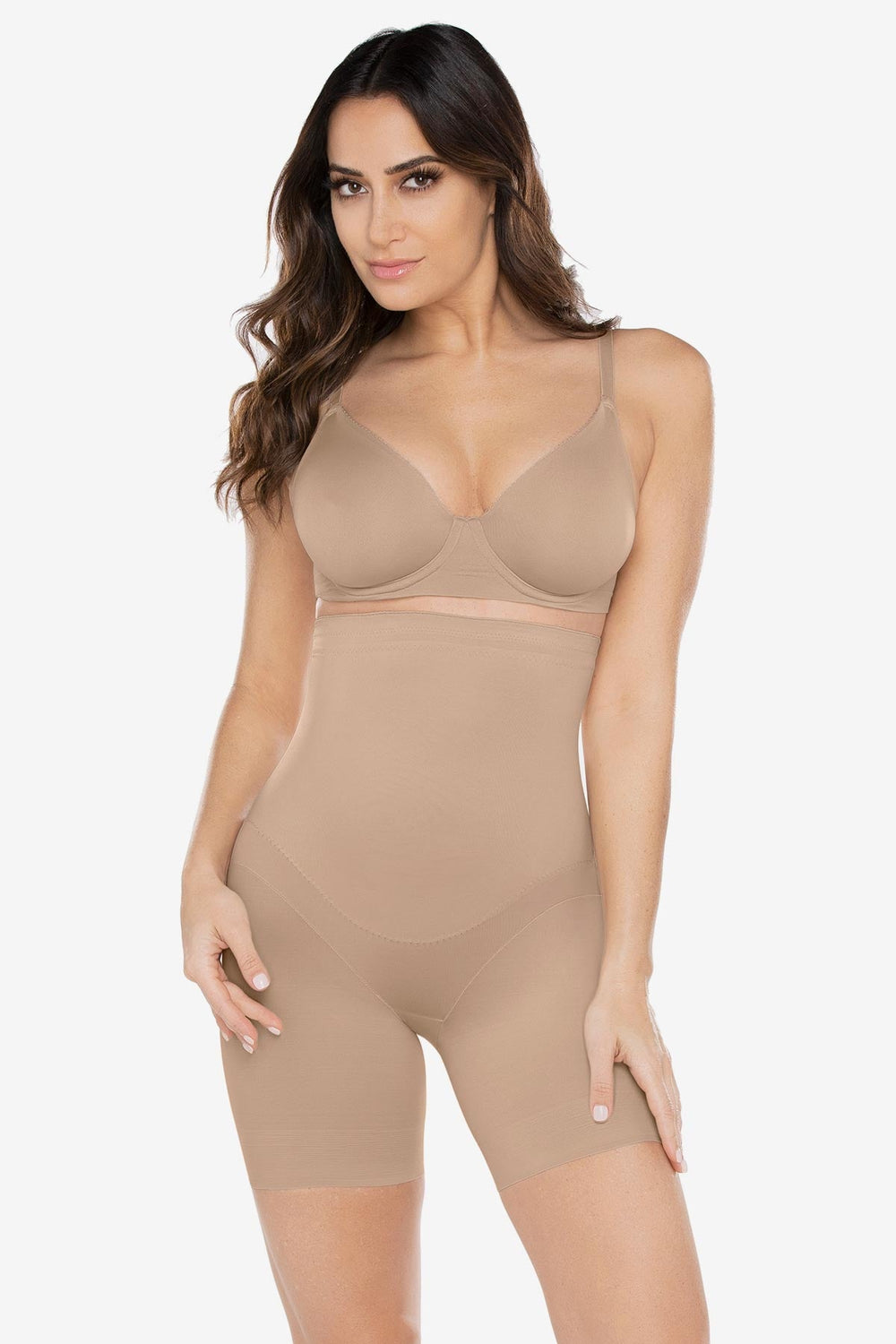 Flexible Fit&reg; Firm Control High-Waist Thigh Slimmer Warm Beige/Nude | Miraclesuit