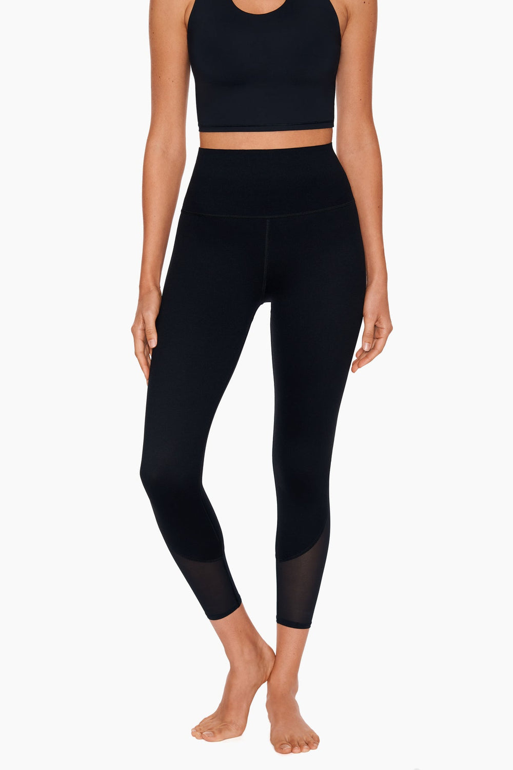 Performance Mesh Cut Up Leggings Black | Miraclesuit