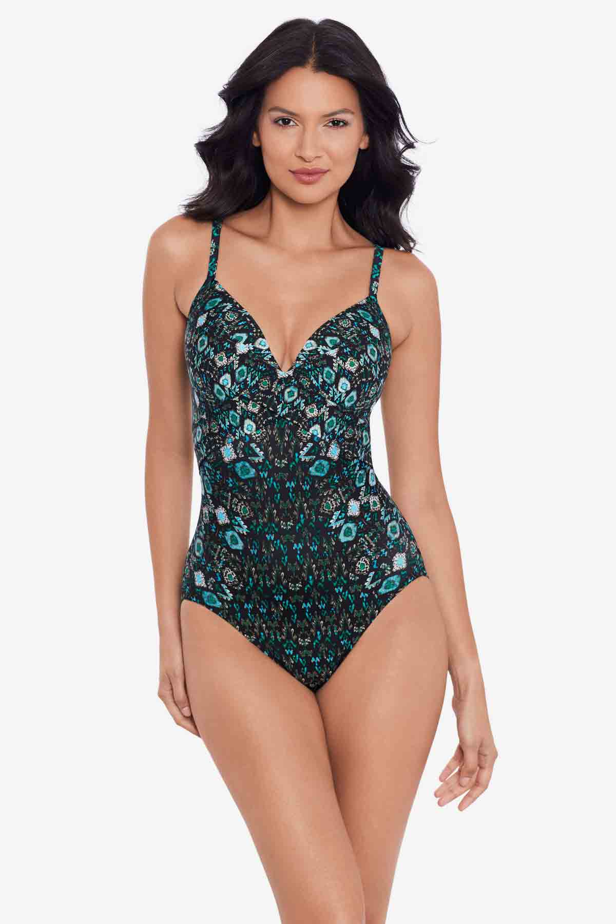 Bijoux Captivate One Piece Swimsuit Black/Multi | Miraclesuit